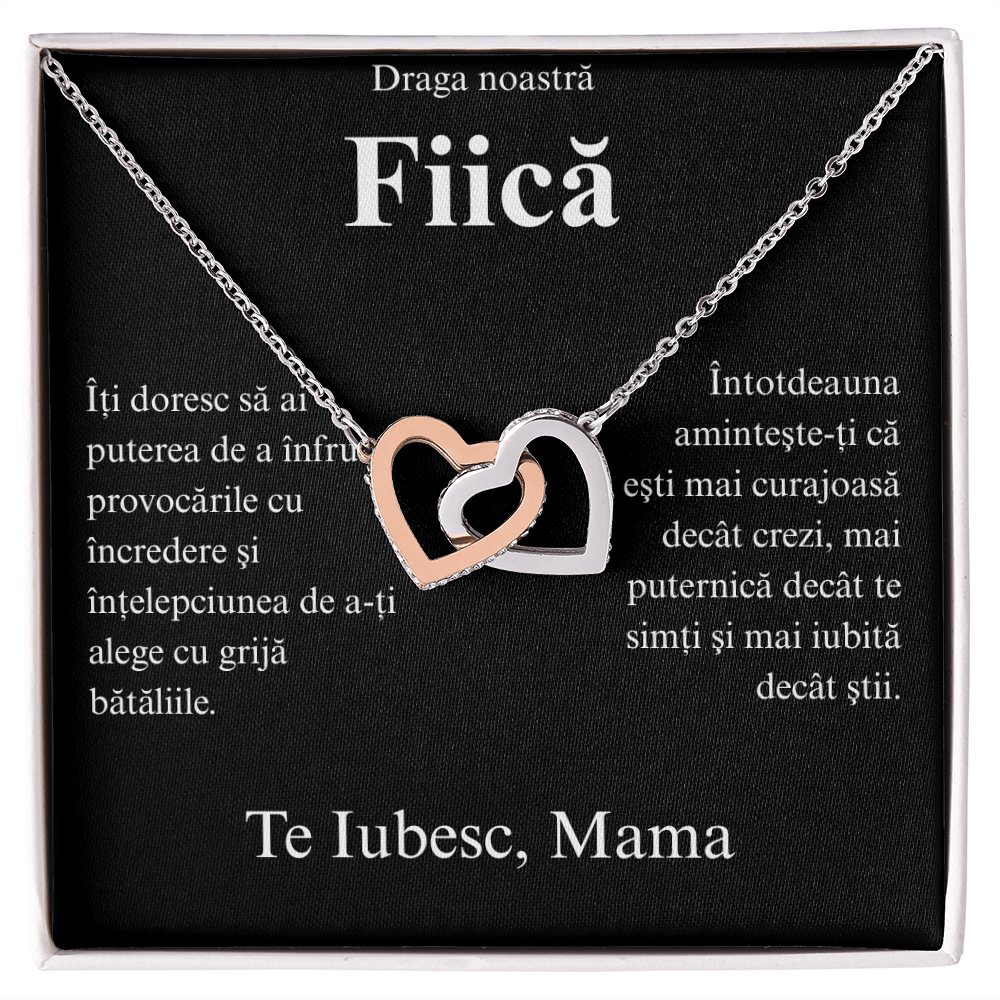 Cadou pentru fiica mea  draga   – Colier Inimi pereche