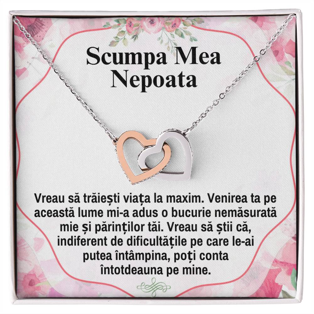 My Dear Niece – Pair of Hearts Necklace