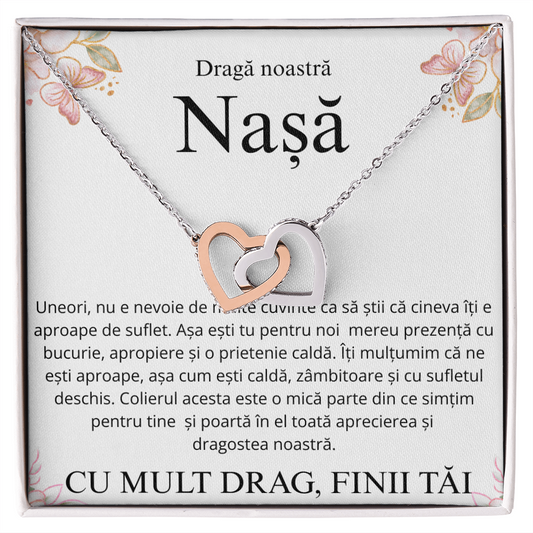 Gift for my dear godmother - Pair of Hearts Necklace