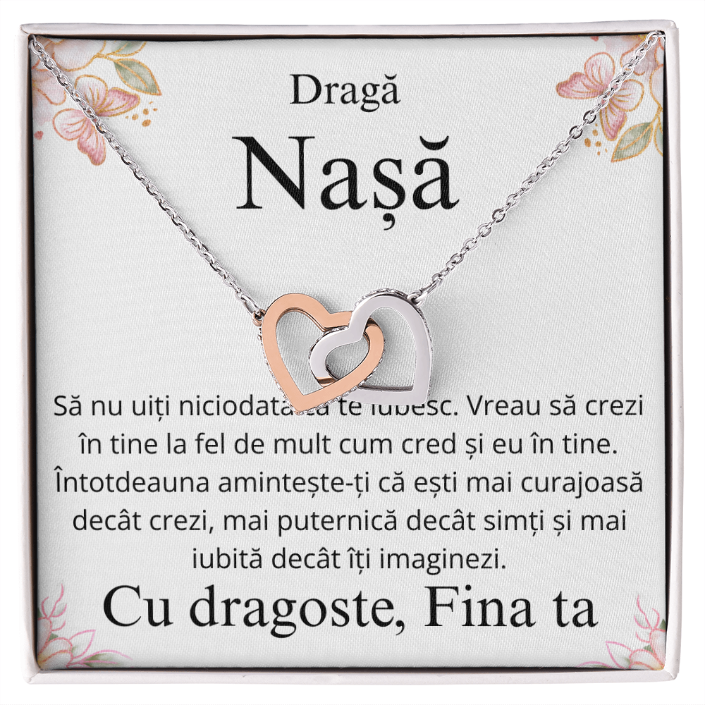 Cadou pentru scumpa mea nasa- Colier Inimi Pereche