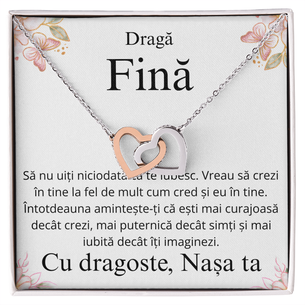 Cadou pentru scumpa mea fina - Colier Inimi Pereche