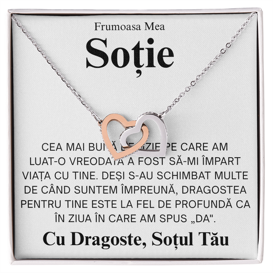 Gift for my beautiful Wife - Love Pair Hearts Necklace