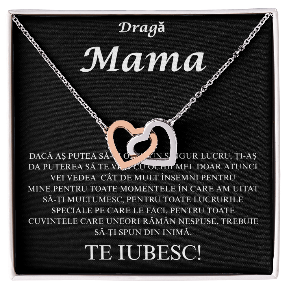 Cadou pentru mama mea draga  - Colier Inimi Pereche