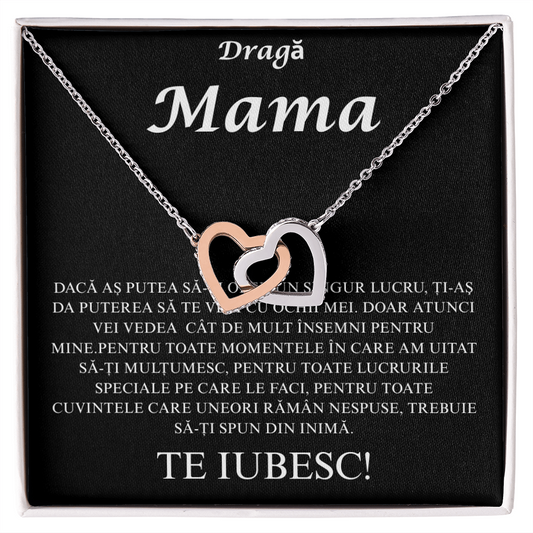 Cadou pentru mama mea draga  - Colier Inimi Pereche