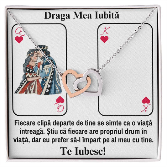 Necklace for Girlfriend - Pair of Hearts Winning Card