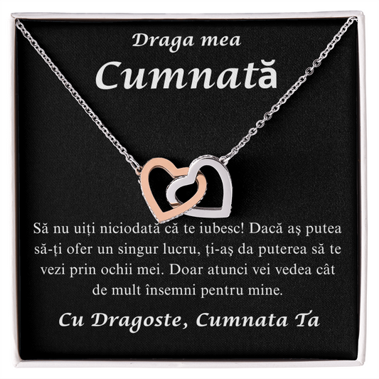 Cadou pentru cumnata mea draga  - Colier Inimi Pereche