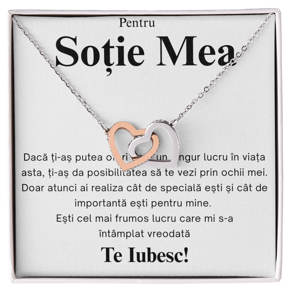 Gift for my dear Wife - Pair of Hearts Necklace