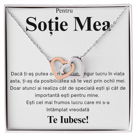 Gift for my dear Wife - Pair of Hearts Necklace