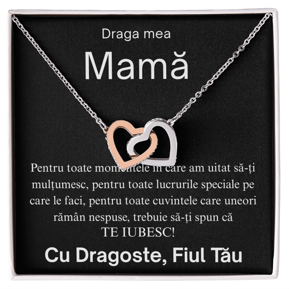 Cadou pentru Mama mea draga  - Colier Inimi Pereche