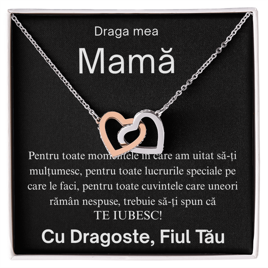 Gift for my dear Mom - Pair of Hearts Necklace