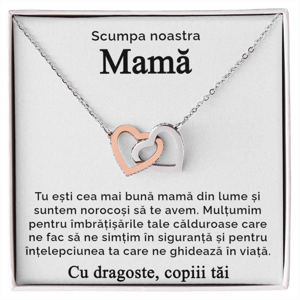Scumpa noastra mamă - colier inimi pereche