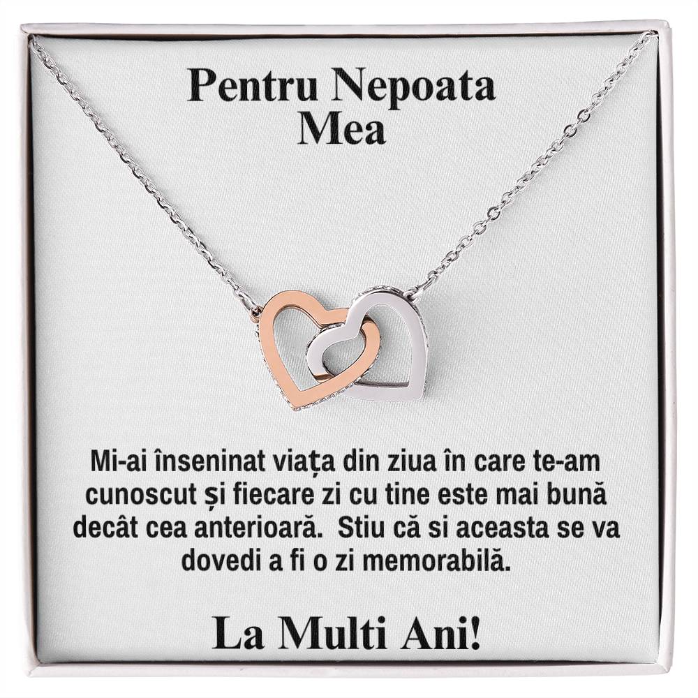 For My Niece - Pair of Hearts Necklace
