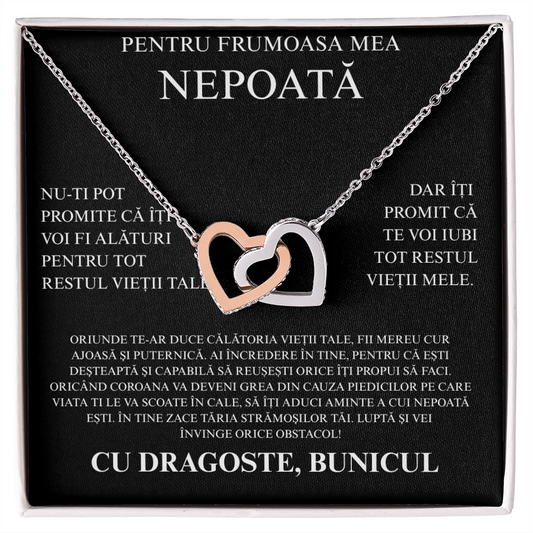 Gift for my dear niece - Pair of Hearts Necklace