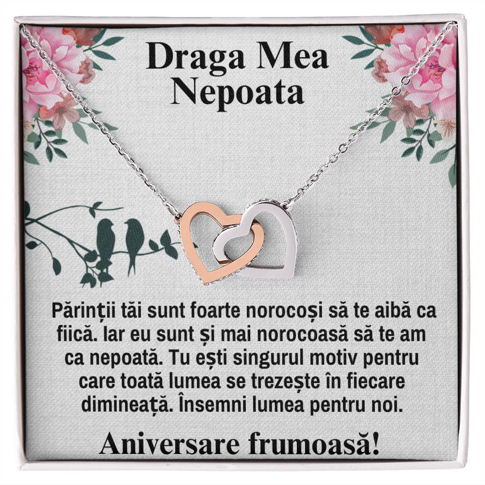 My Dear Niece – Pair of Hearts Necklace