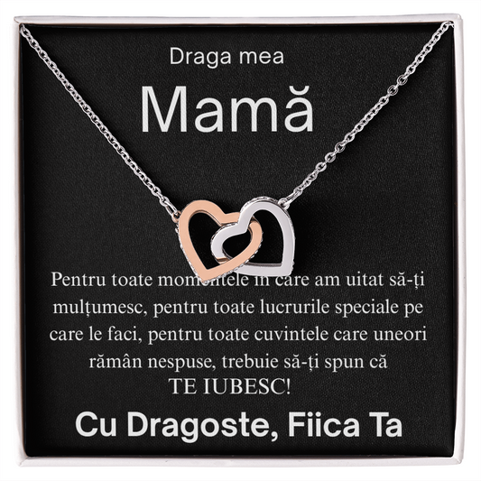 Gift for my dear Mom - Pair of Hearts Necklace