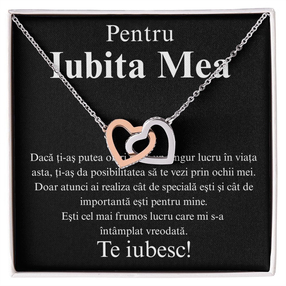 Cadou pentru iubita mea draga – Colier inimi pereche