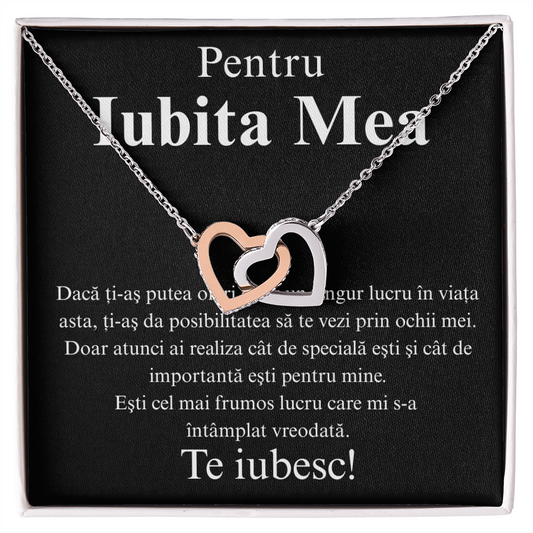 Cadou pentru iubita mea draga – Colier inimi pereche