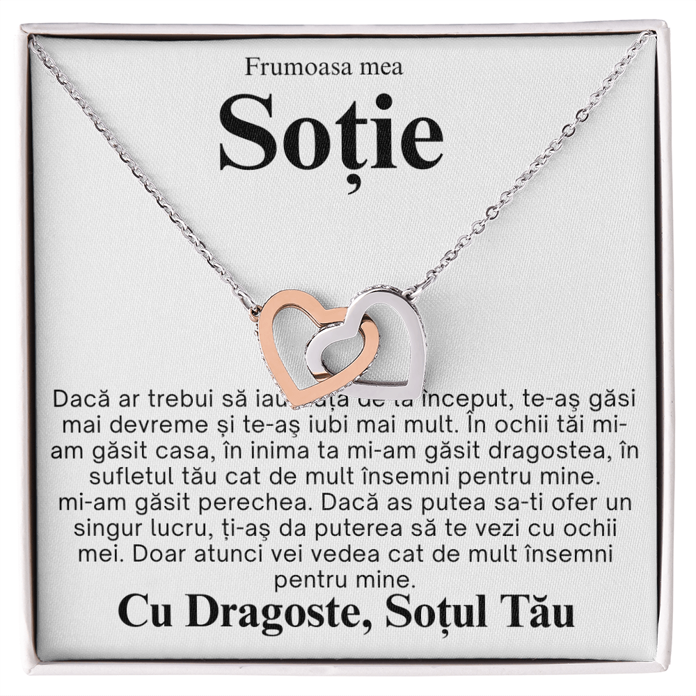 Gift for my beautiful Wife - Love Pair Hearts Necklace