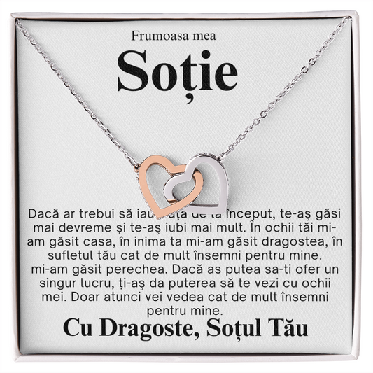 Gift for my beautiful Wife - Love Pair Hearts Necklace