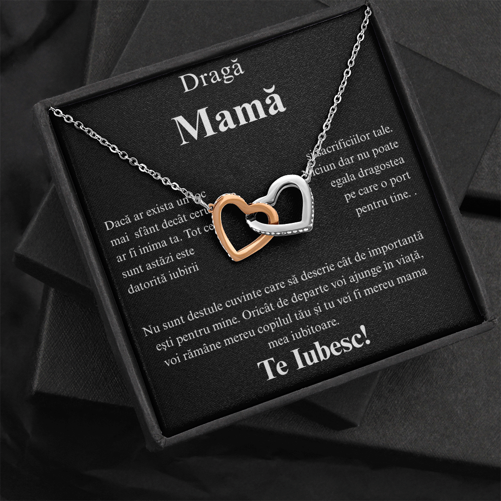 Cadou pentru Mama - Colier Inimi Pereche
