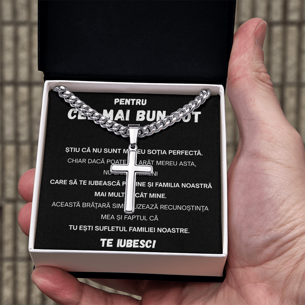 Cadou Pentru dragul meu Fiu- Lantisor  Cruce