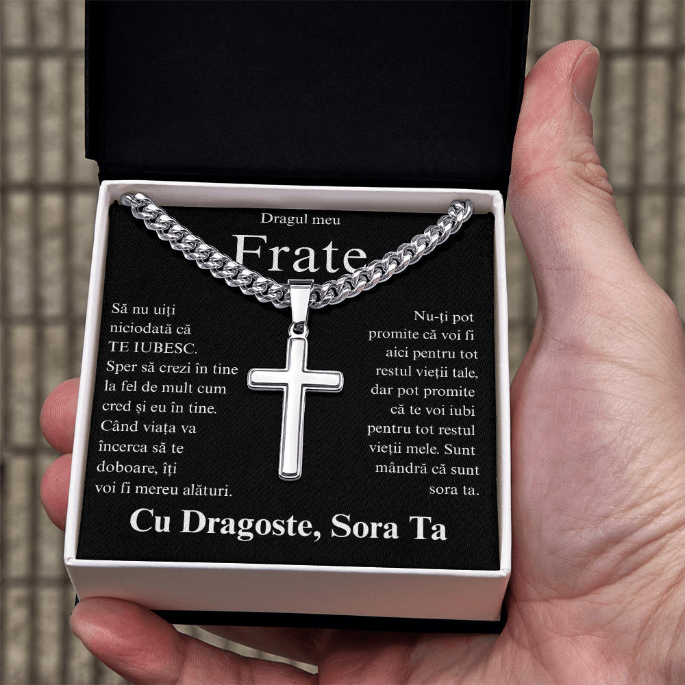 Cadou Pentru dragul meu fratele - Lănțișor Cruce