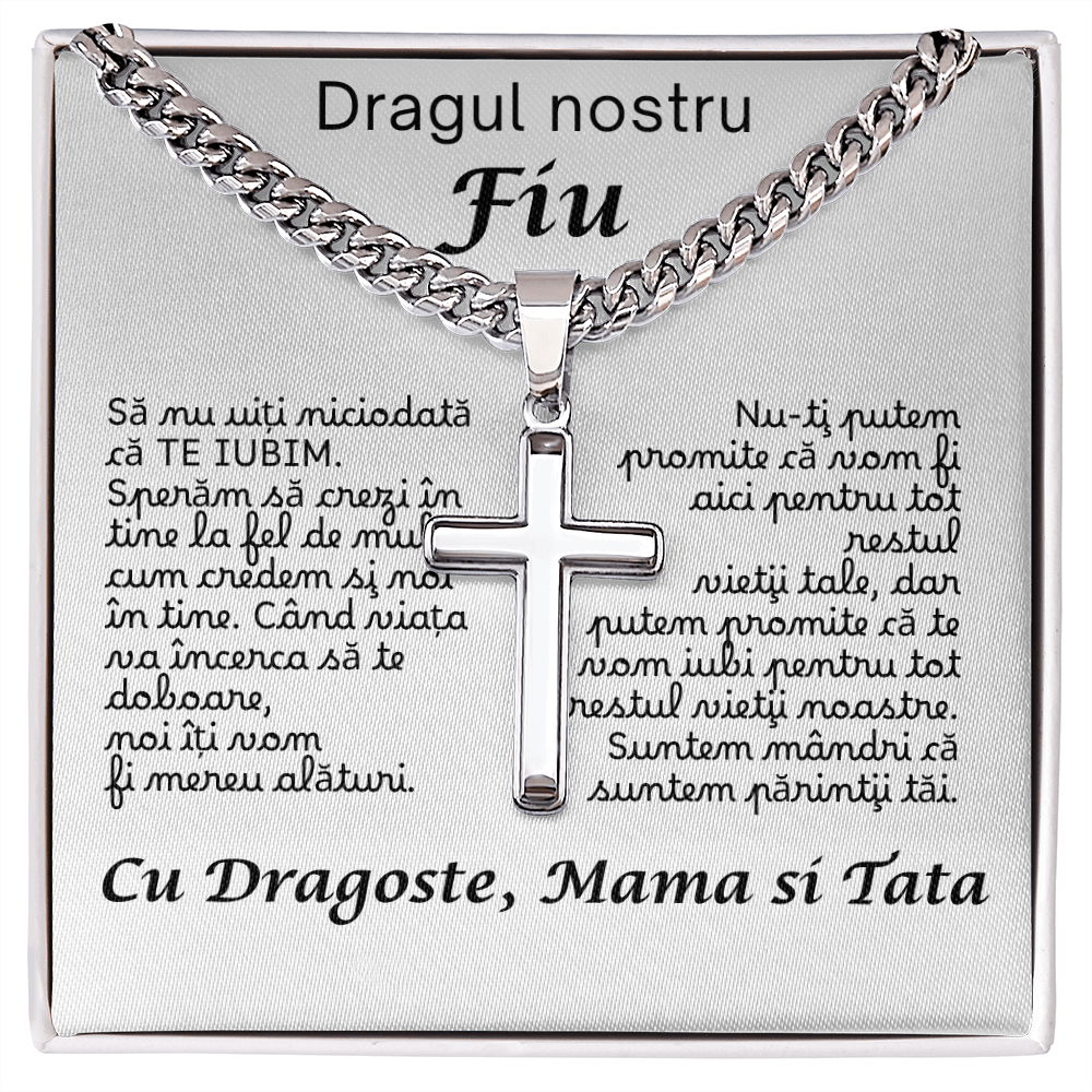 For our Son - Mother and Father - Cross Necklace