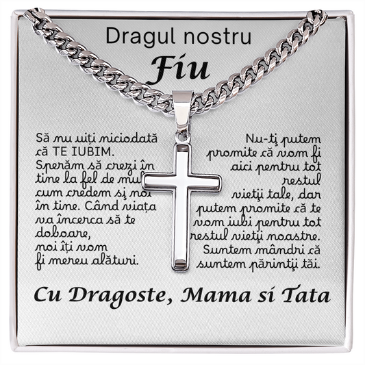 For our Son - Mother and Father - Cross Necklace
