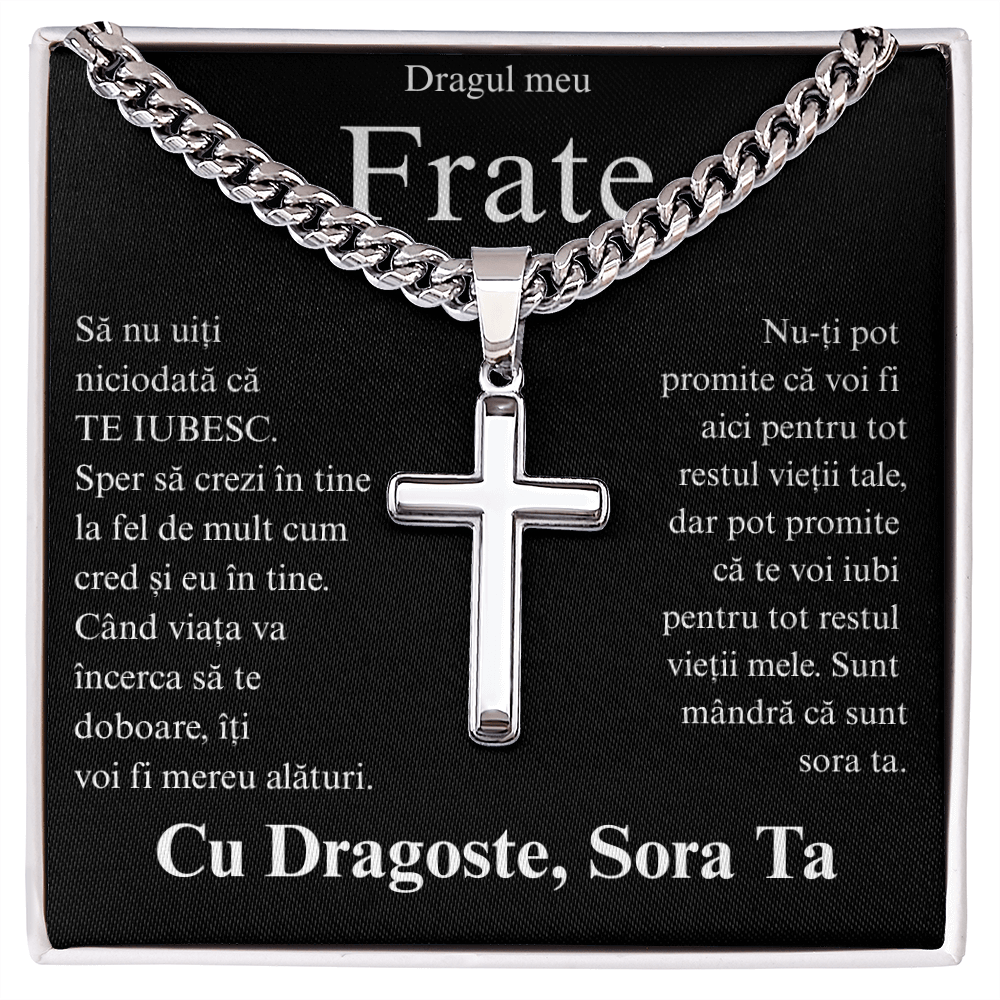 Cadou Pentru dragul meu fratele - Lănțișor Cruce