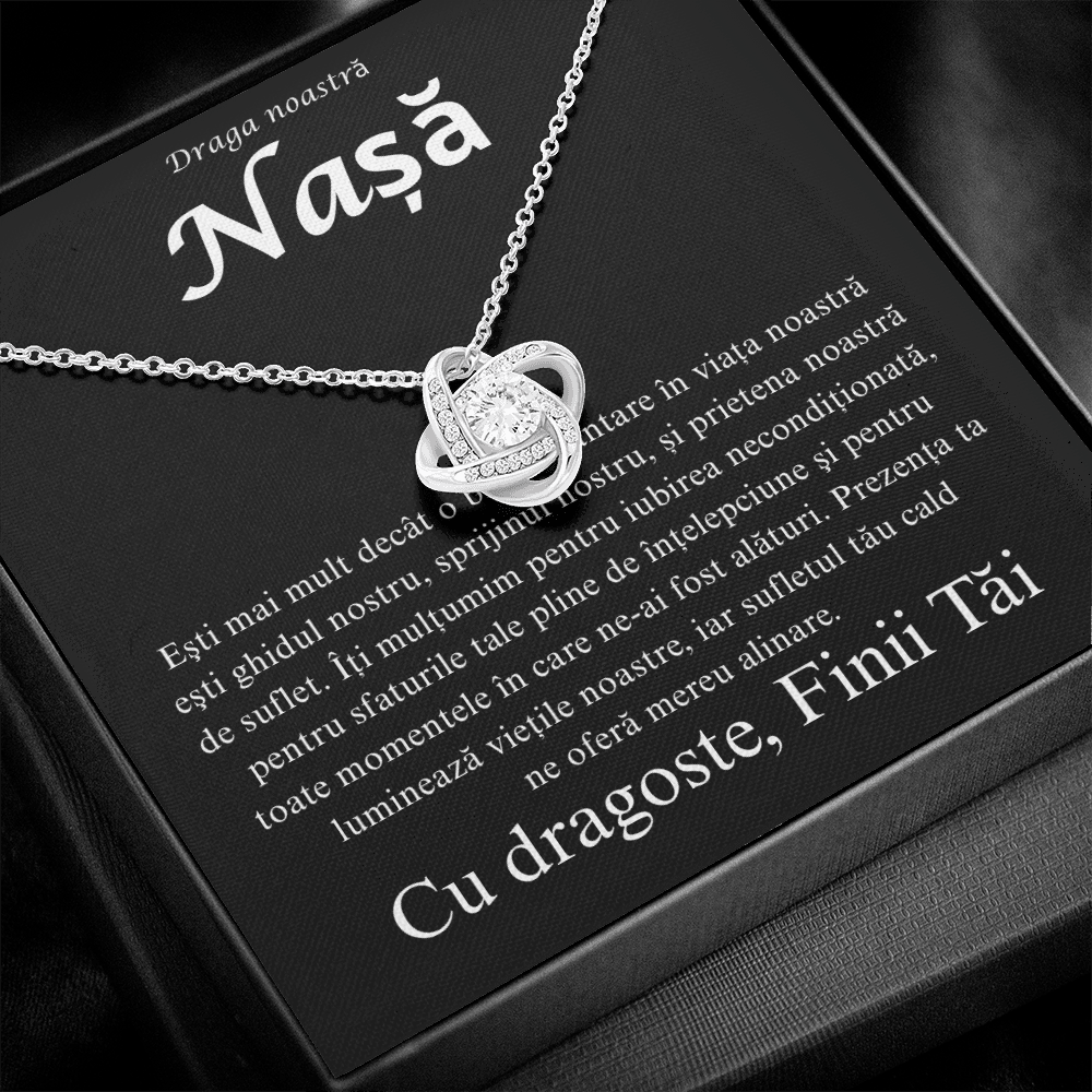 Cadou pentru nasa  mea  - Colier Love knot
