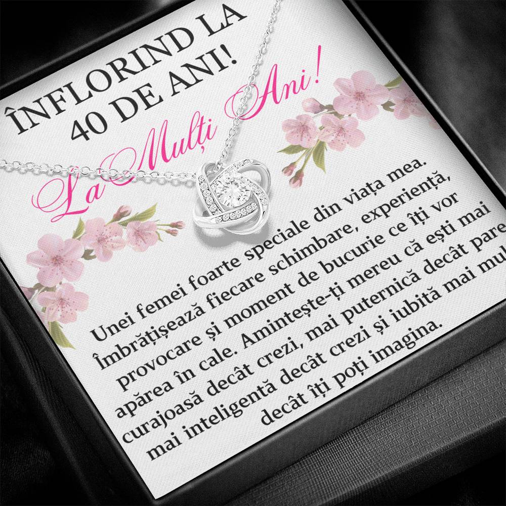Colier Love Knot-mesaj aniversar