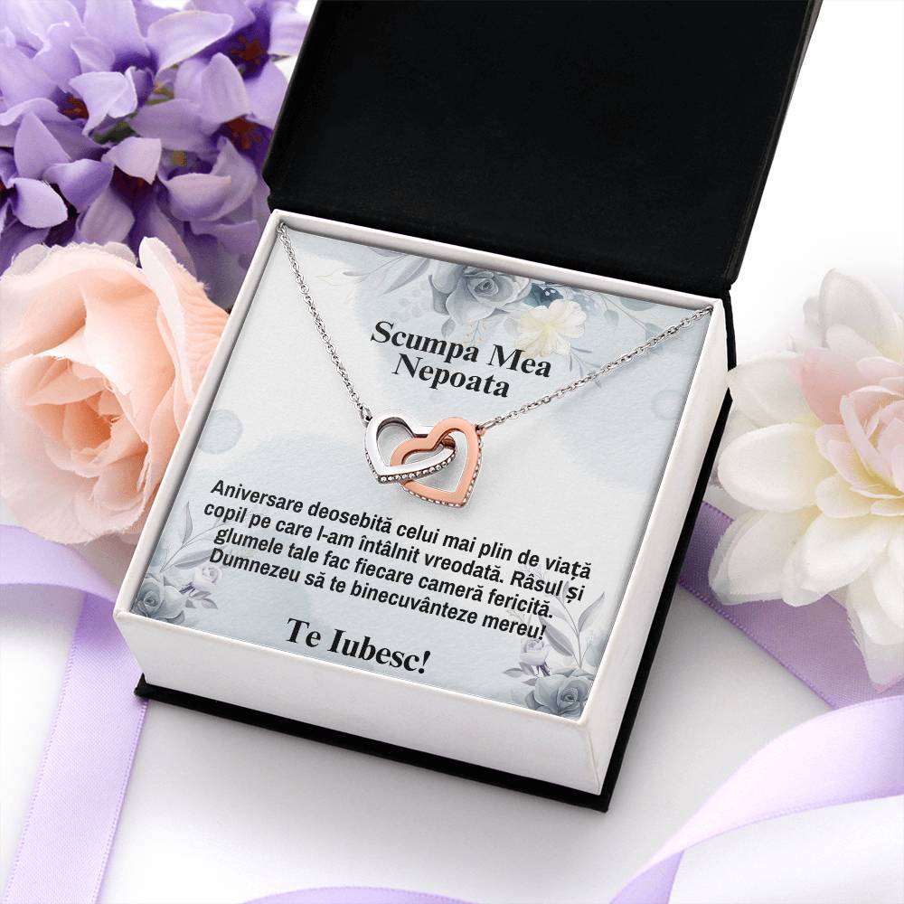 My Dear Niece - I Love You - Pair of Hearts Necklace