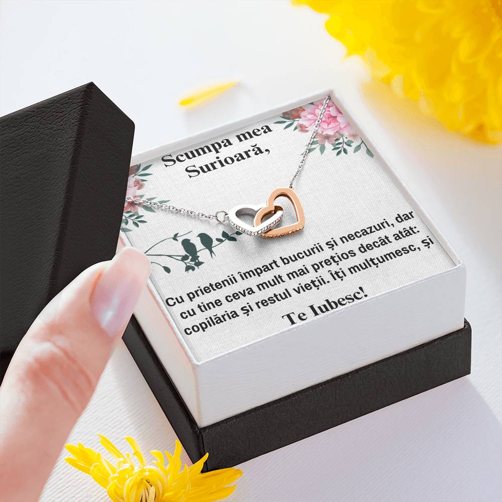 Colier pentru Sora – Colier Inimi Pereche