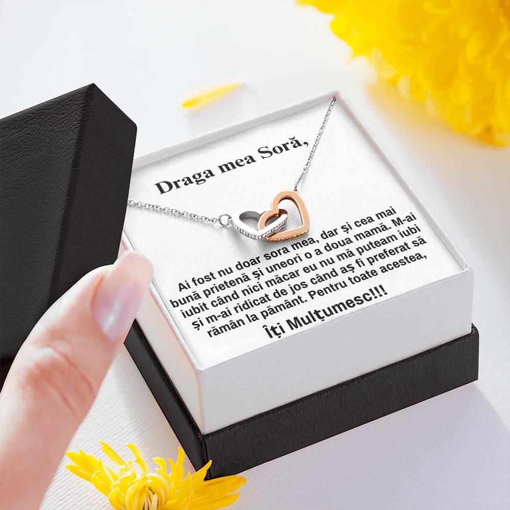 Draga mea Sora – Colier Inimi Pereche