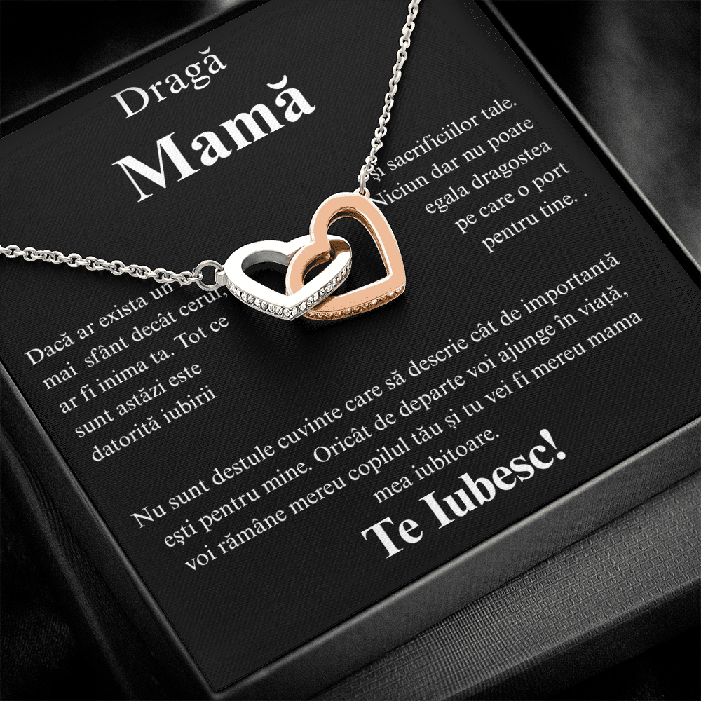 Cadou pentru Mama - Colier Inimi Pereche