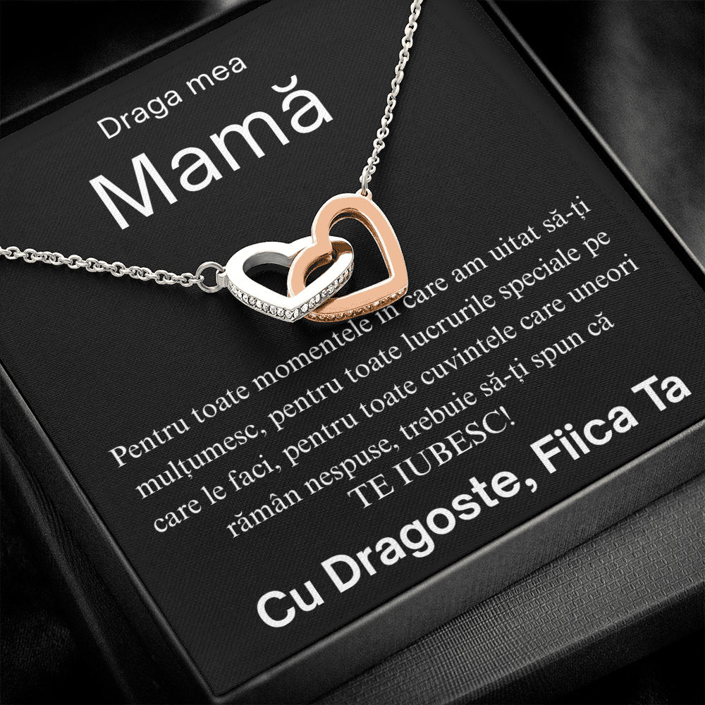 Cadou pentru Mama mea draga  - Colier Inimi Pereche