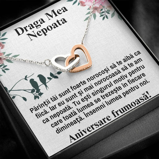 My Dear Niece – Pair of Hearts Necklace