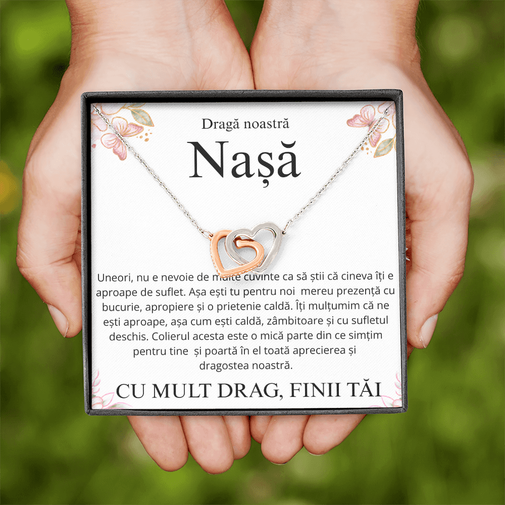 Cadou pentru scumpa mea nasa- Colier Inimi Pereche