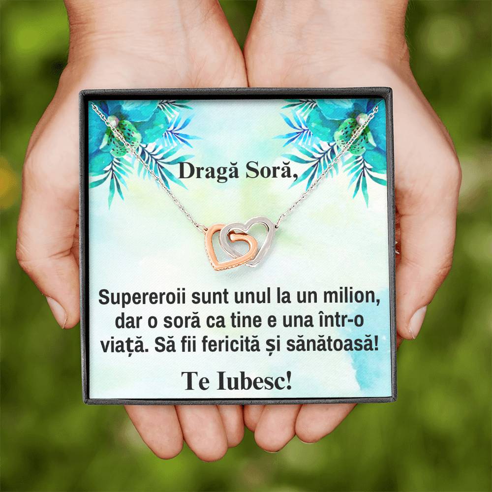 Scumpa mea Sora – Colier Inimi Pereche
