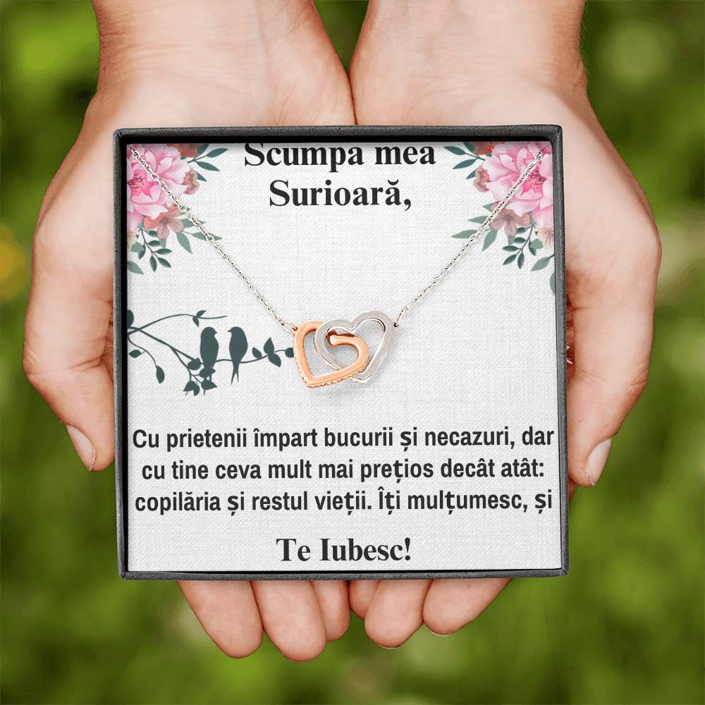Colier pentru Sora – Colier Inimi Pereche