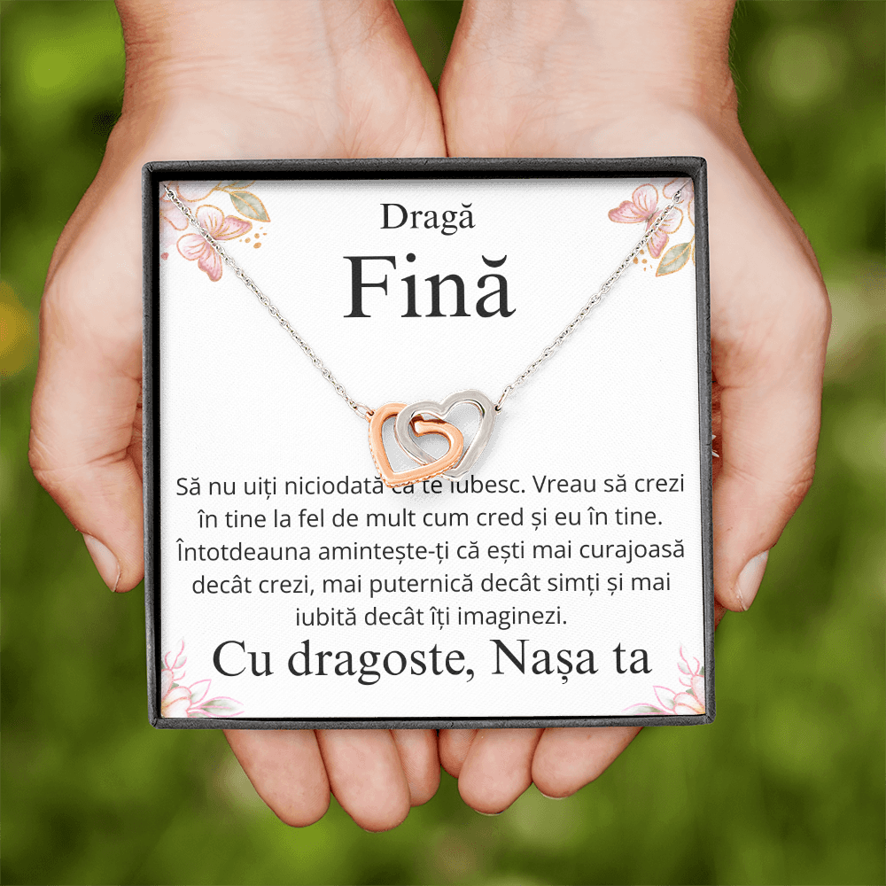 Cadou pentru scumpa mea fina - Colier Inimi Pereche