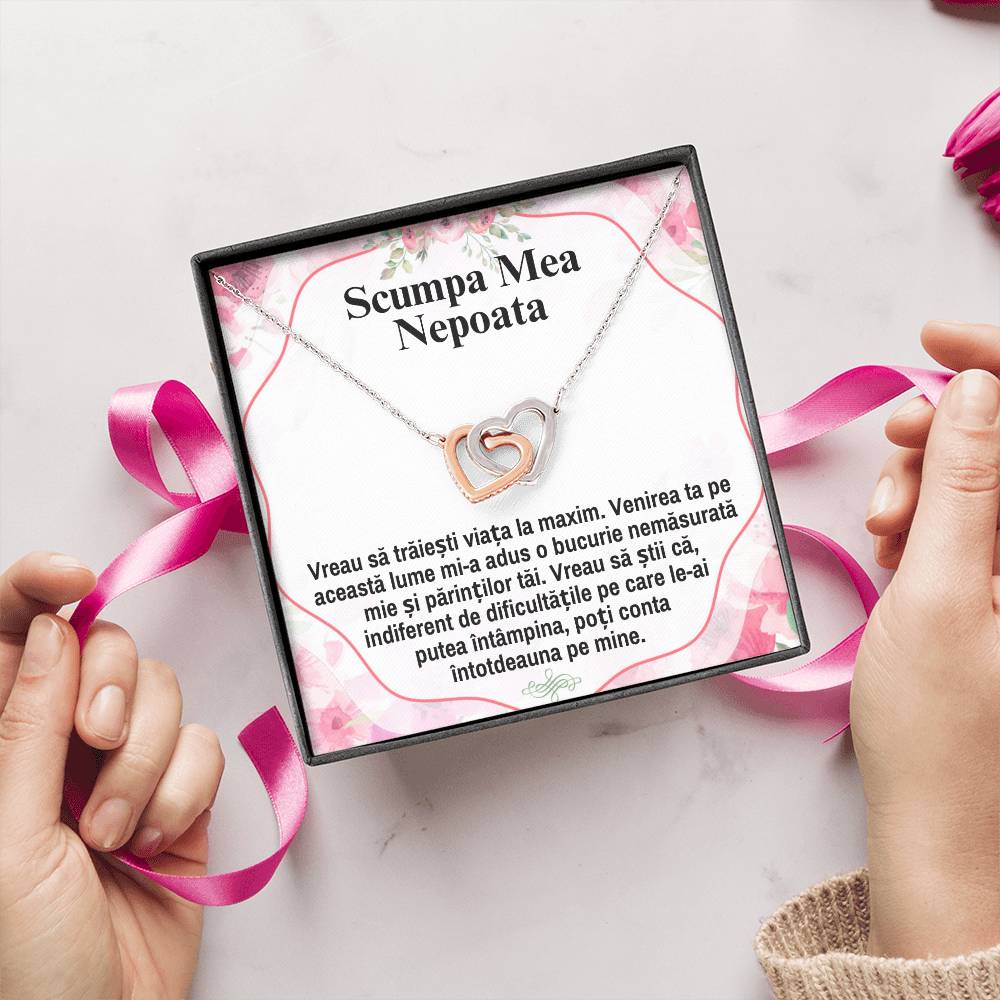 My Dear Niece – Pair of Hearts Necklace