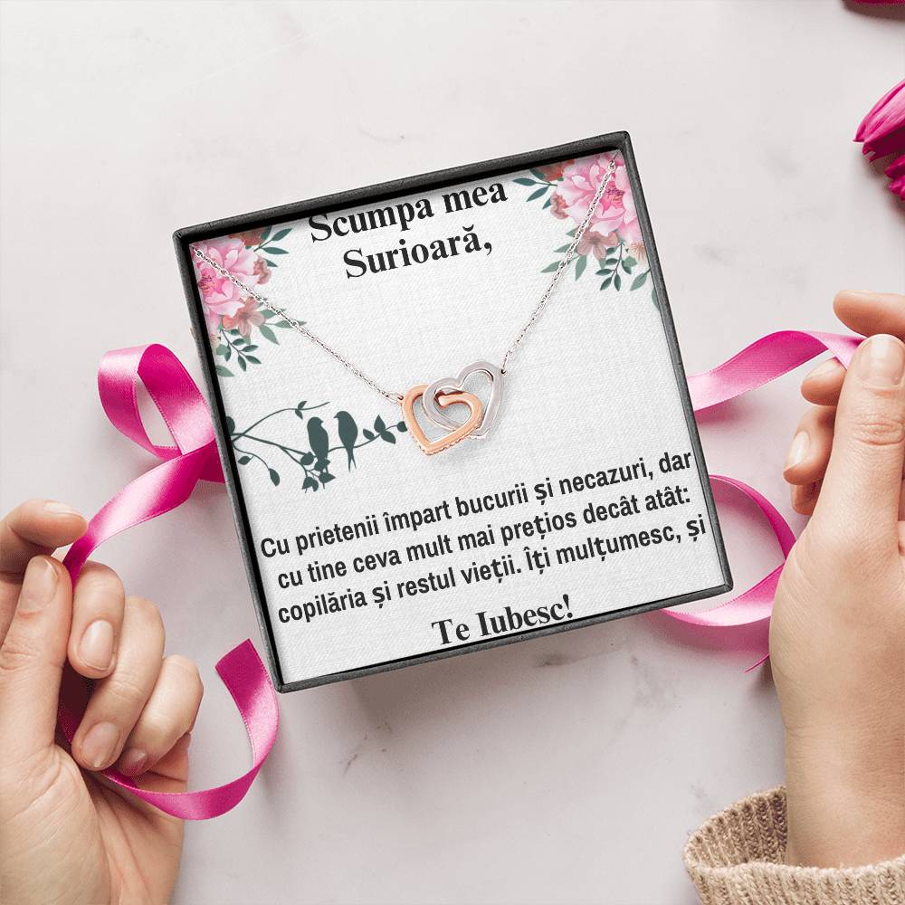 Colier pentru Sora – Colier Inimi Pereche