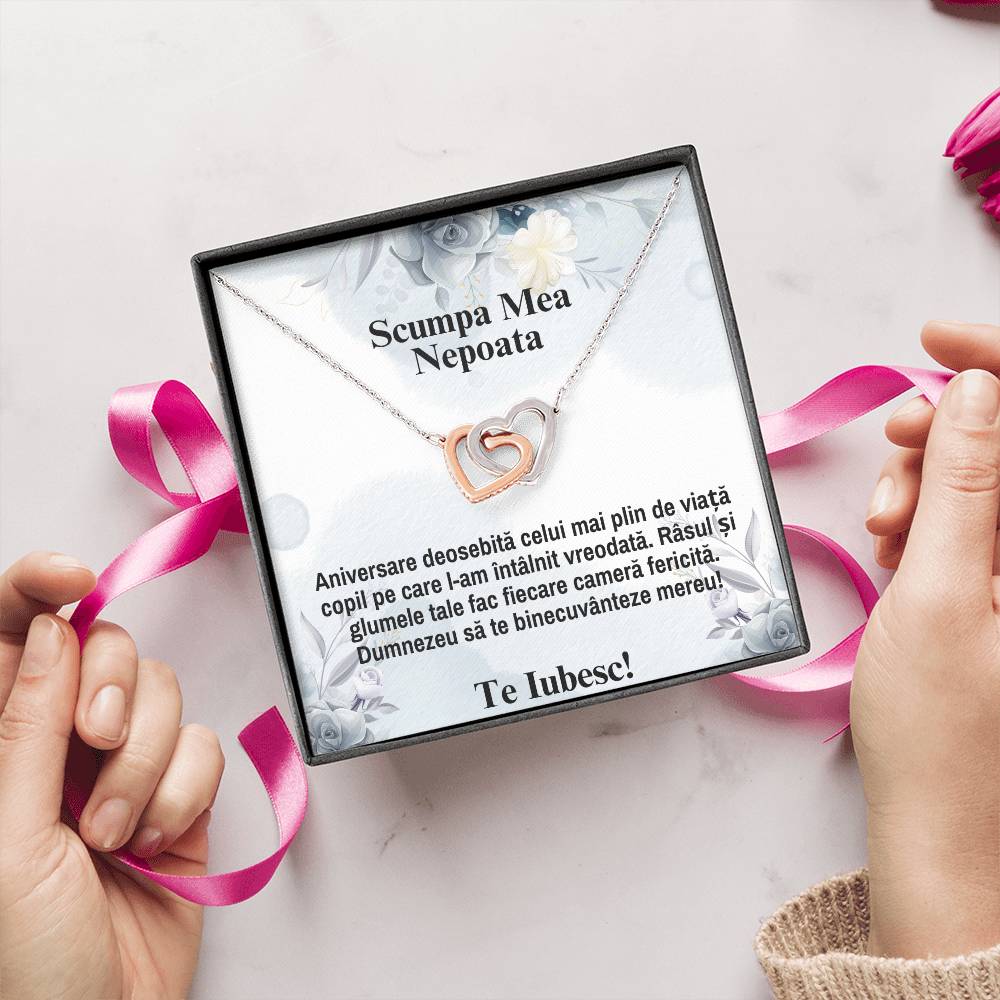 My Dear Niece - I Love You - Pair of Hearts Necklace
