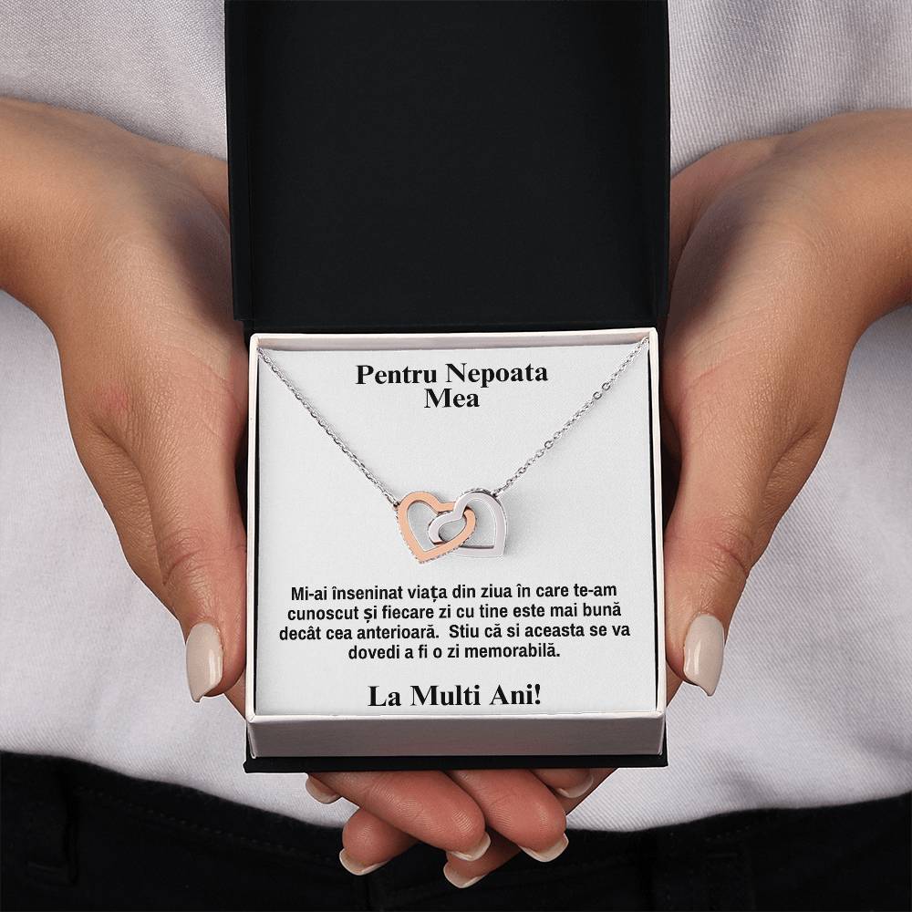 For My Niece - Pair of Hearts Necklace