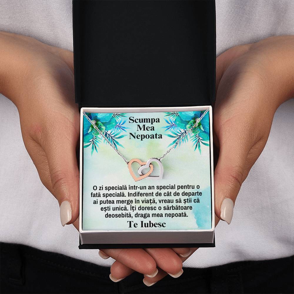 Draga Mea, Nepoata – Colier Inimi Pereche