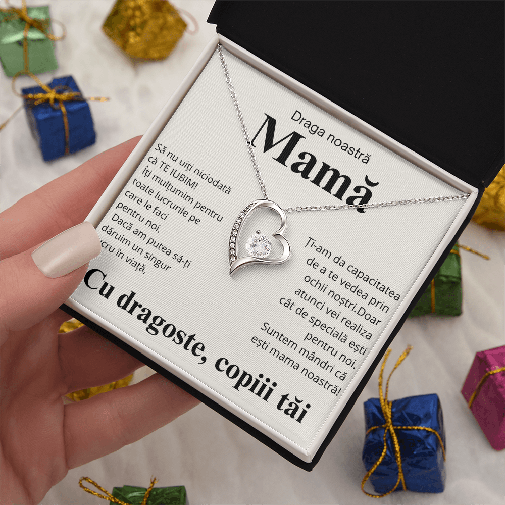 Cadou Pentru mama mea draga   - Colier inimă Love
