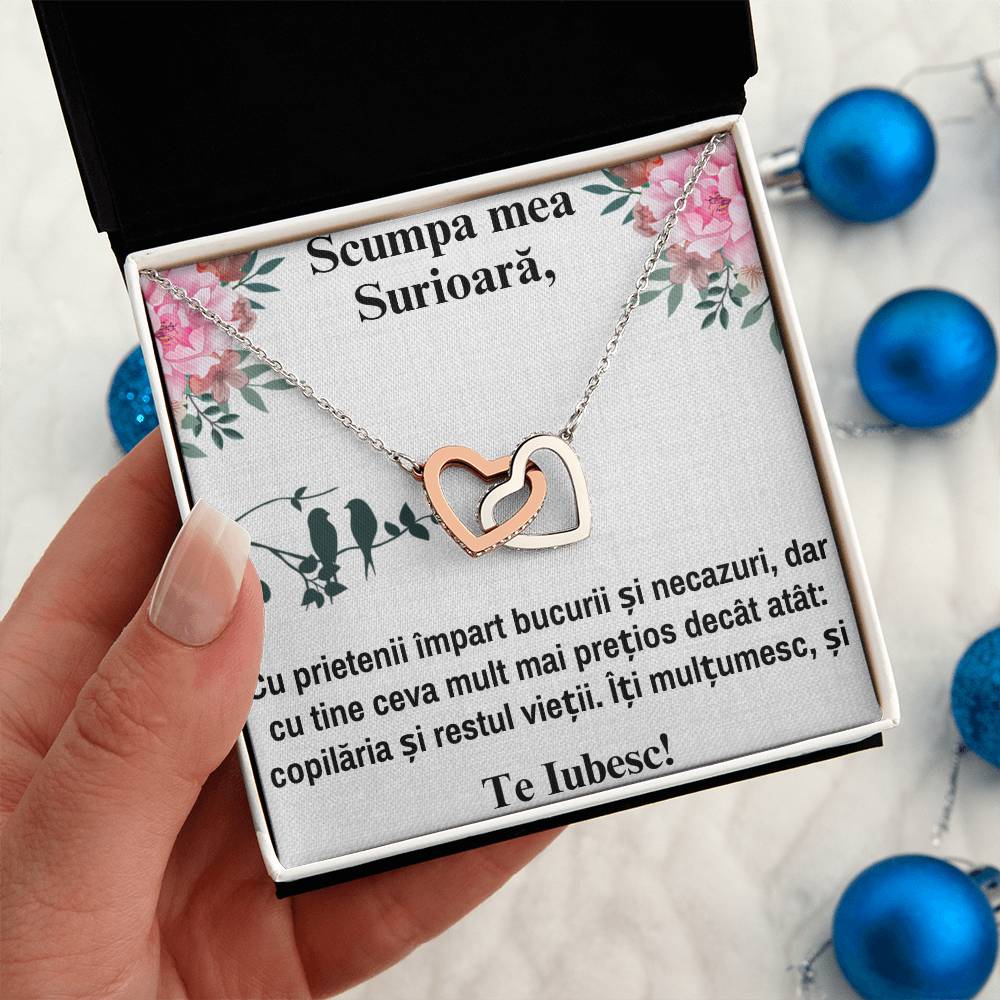 Colier pentru Sora – Colier Inimi Pereche