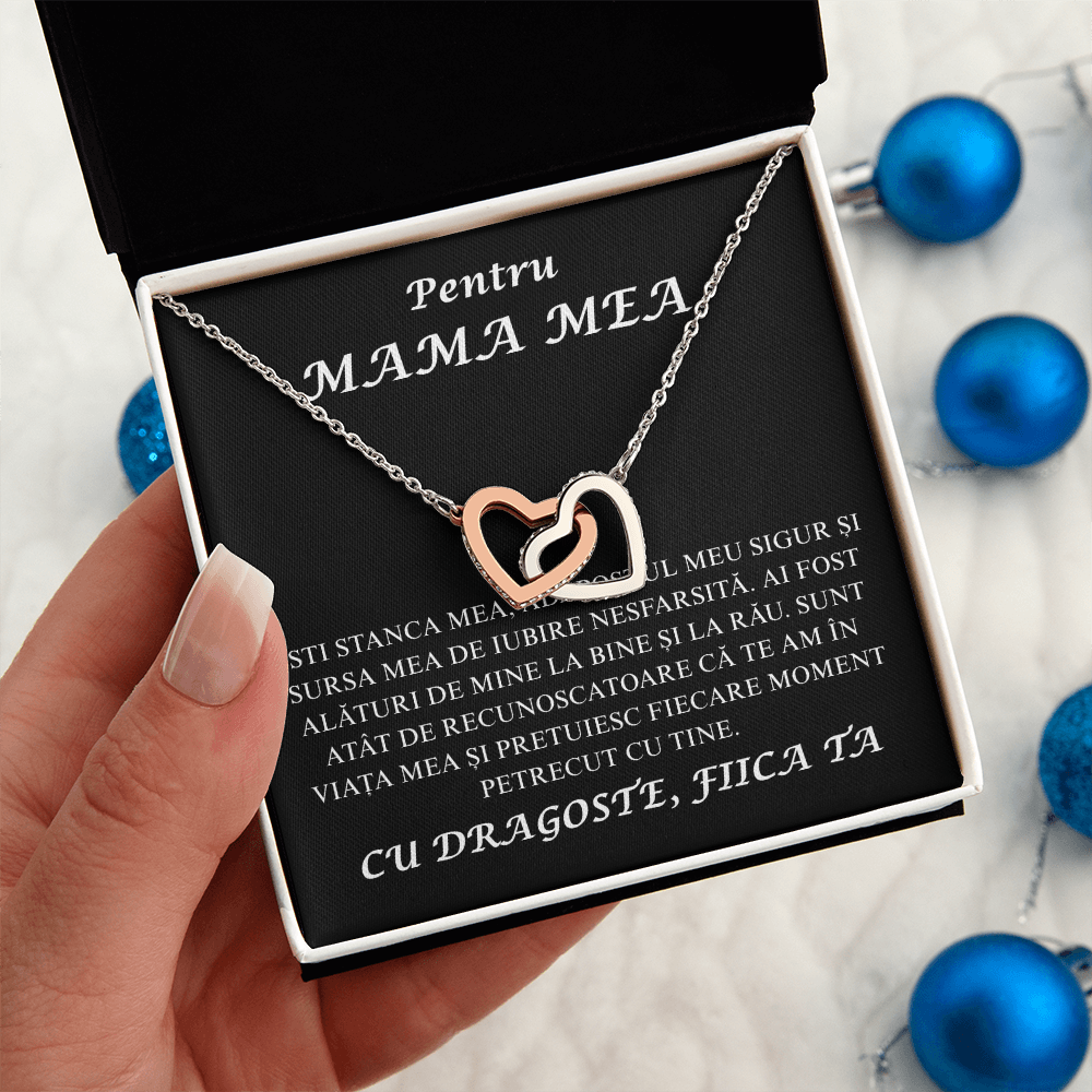 Cadou pentru Mama - Colier Inimi Pereche