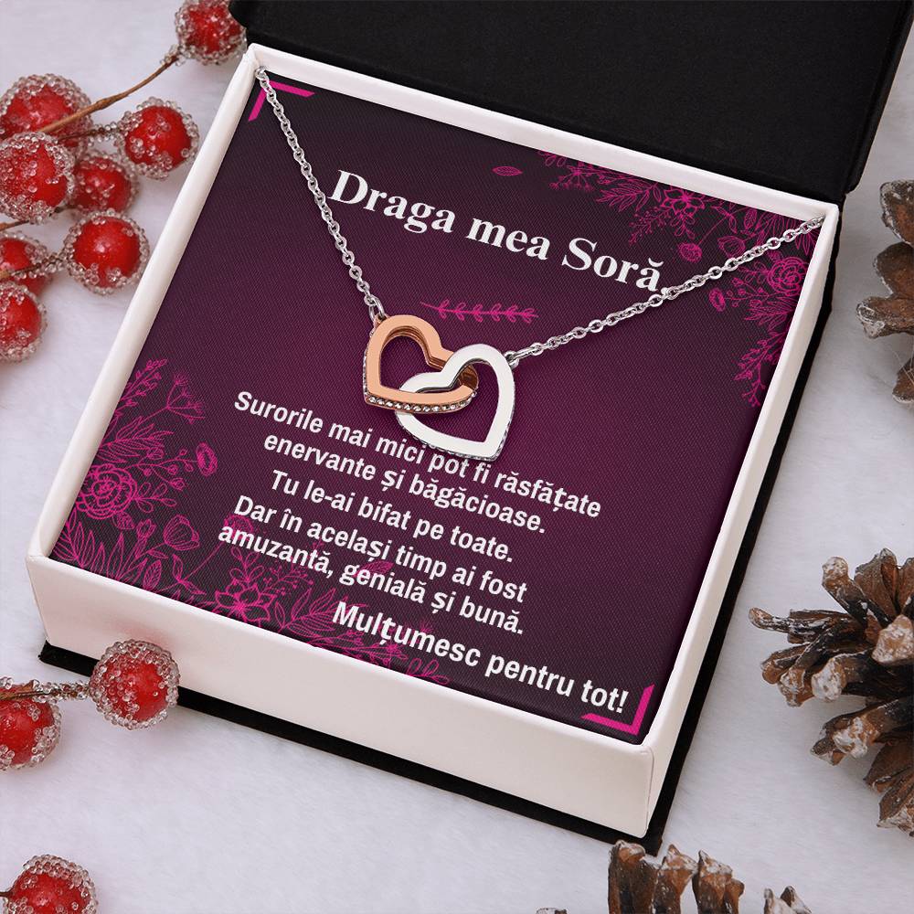 Pentru Draga mea Sora – Colier Inimi Pereche
